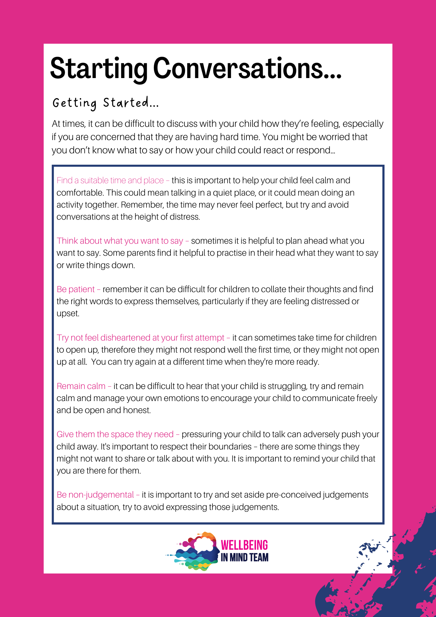 2    Starting conversations 1